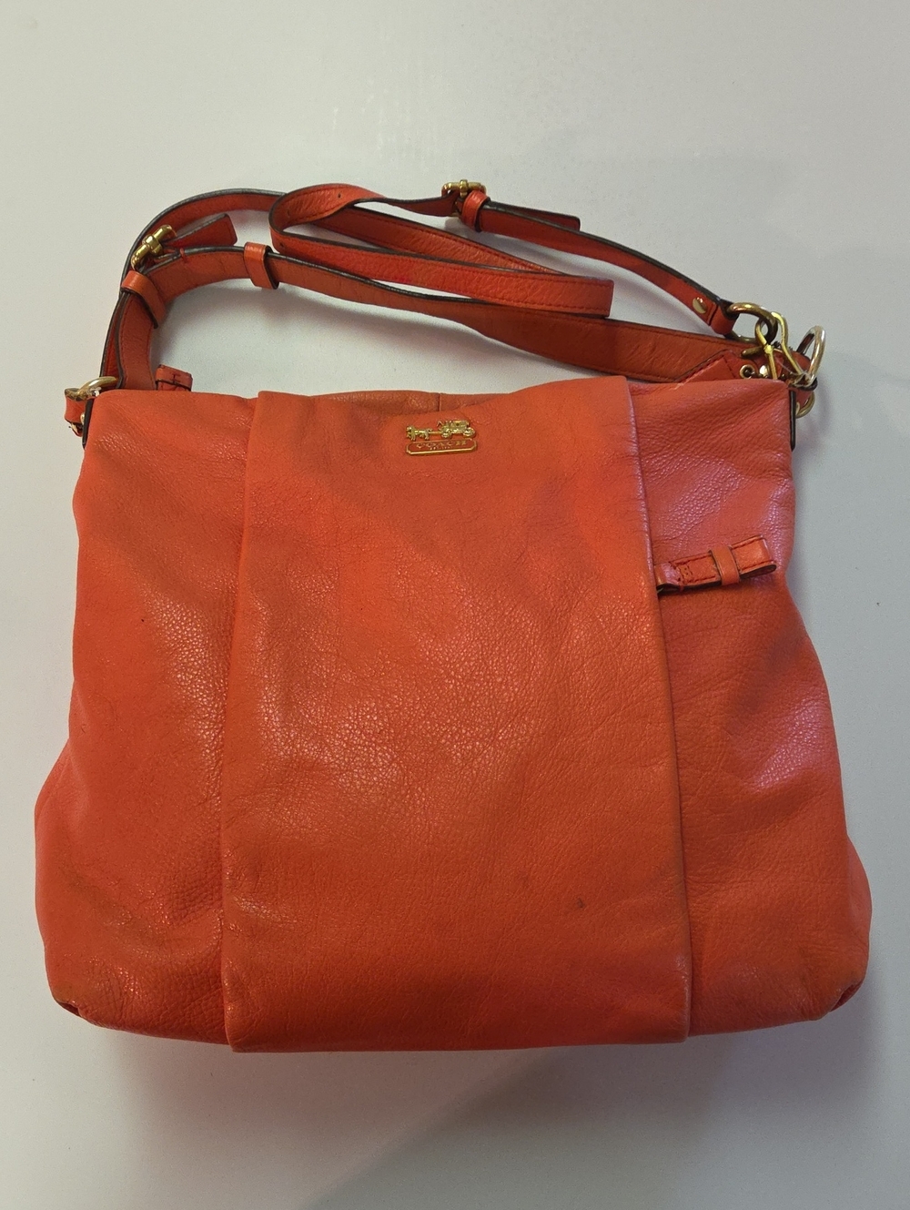 Coach Orange Leather Ashley Shoulder Bag